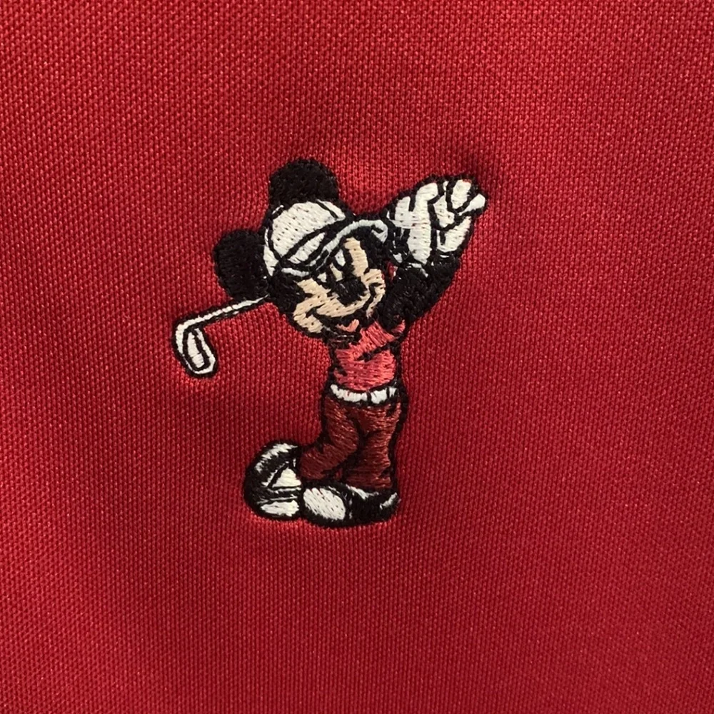 Mickey Mouse Golf Nike Dri-Fit Red Men’s Small Polo Shirt Disney Parks - Picture 2 of 6